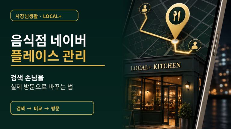 음식점 네이버 플레이스 관리에서 지역 검색 손님을 검색·조회·비교·전화예약·방문으로 연결하는 LOCAL+ 대표이미지