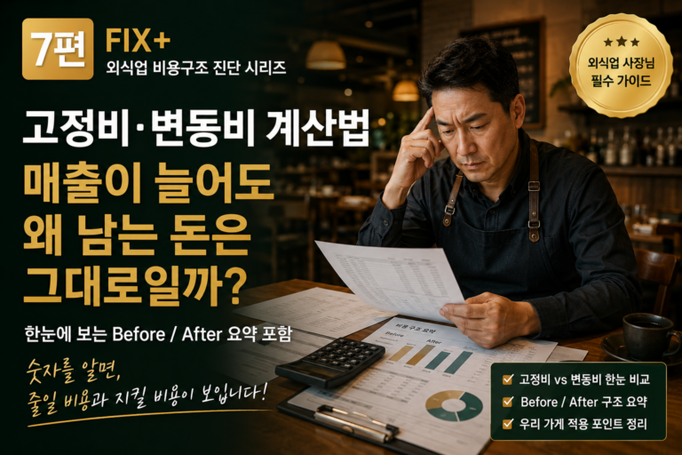 매출이 늘어도 남는 돈이 그대로인 이유를 고정비와 변동비 구조로 점검하는 음식점 사장님 — 7편 FIX+